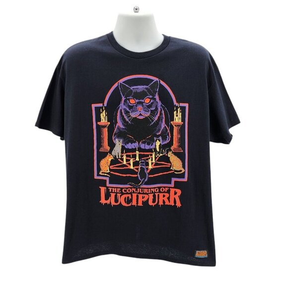 NWT Steven Rhodes The Conjuring of Lucipurr Cat Graphic T-Shirt Men Large - Picture 1 of 8